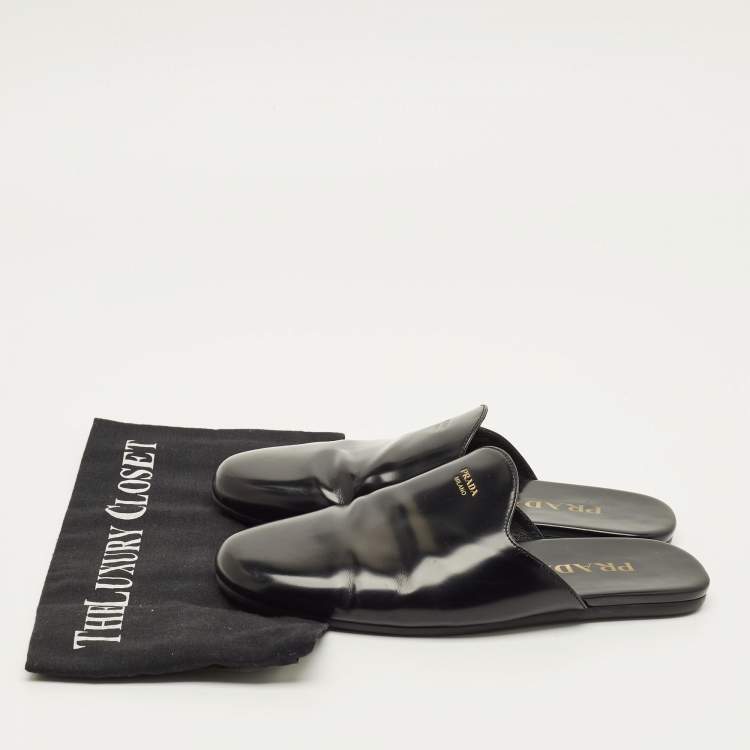 مملوكة مسبقًا Prada Size 36 Black Leather Mules