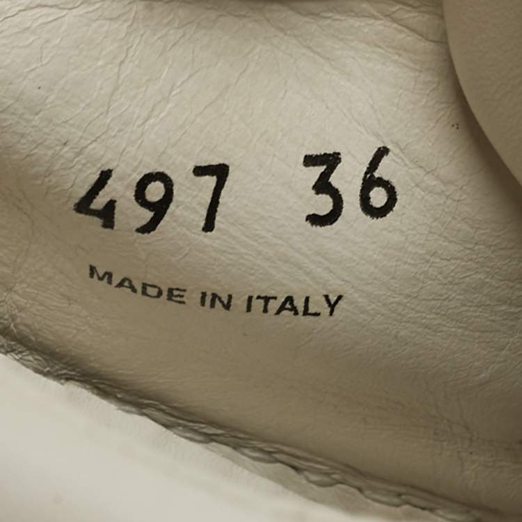 مملوكة مسبقًا Prada Wheel Cassetta Size 36 White Canvas Lace Up Sneakers