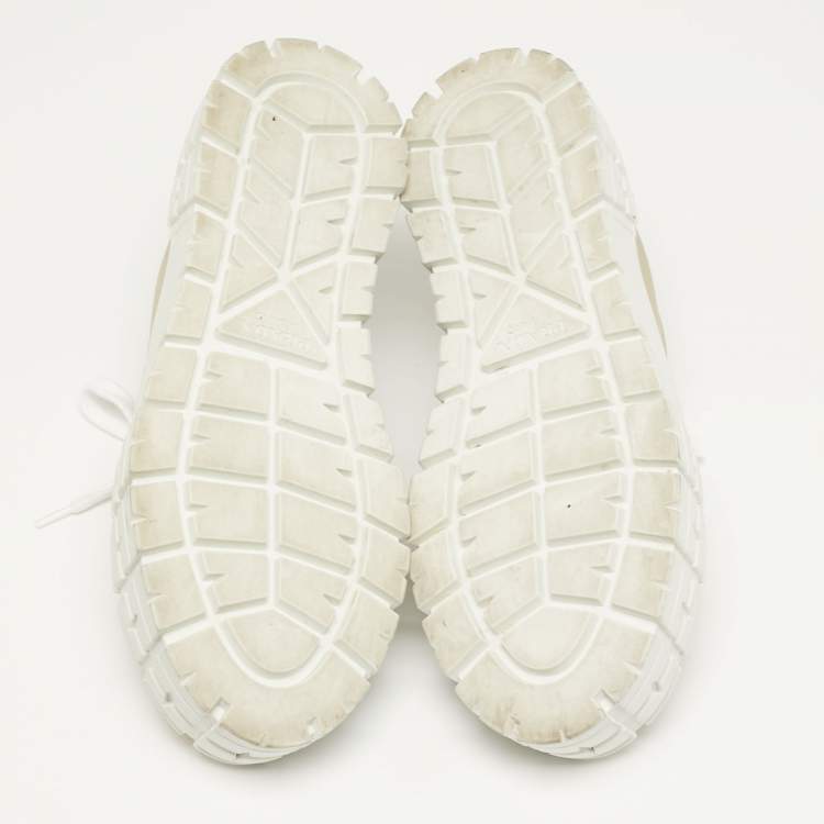 Pre Owned حذاء رياضي برادا دوبل ويل نايلون بيج برباط مقاس 40.5