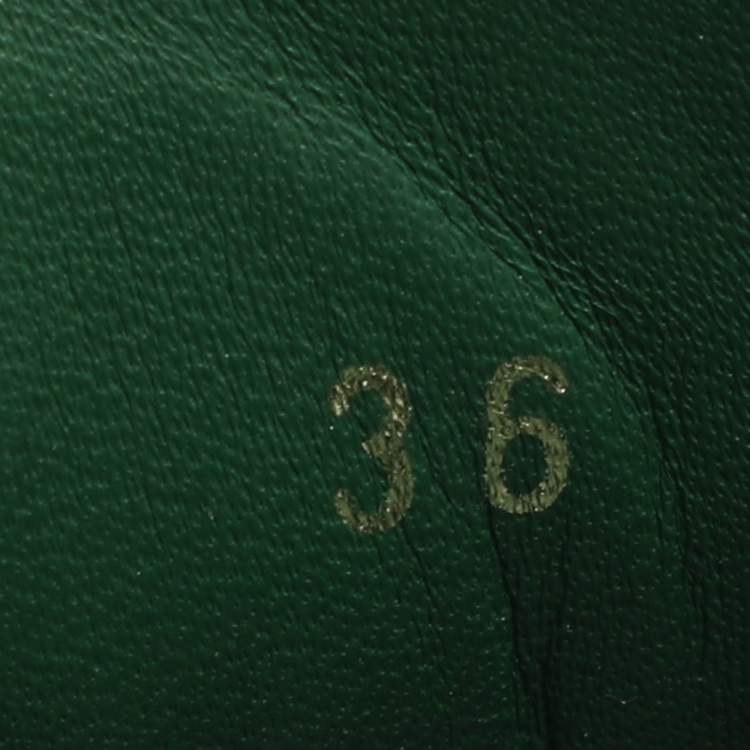 Pre Owned Prada Bow Size 36 Green Leather Loafers