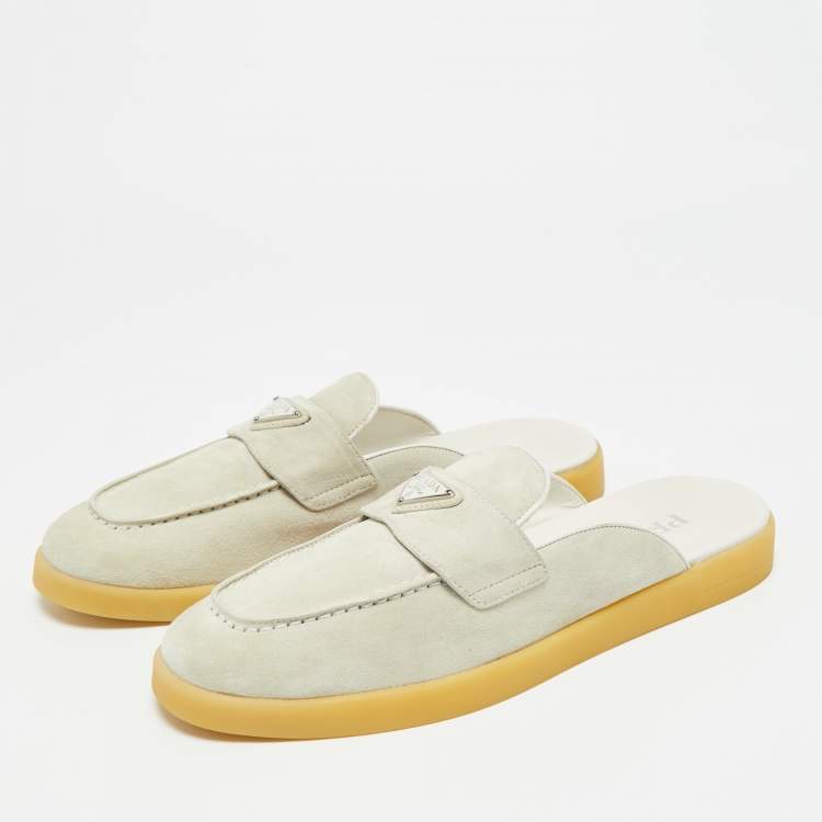 Pre Owned Prada Astral Size 40 Grey Suede Mules