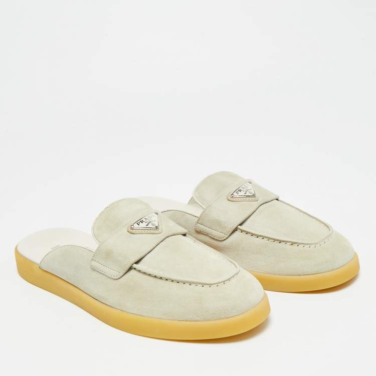 Pre Owned Prada Astral Size 40 Grey Suede Mules