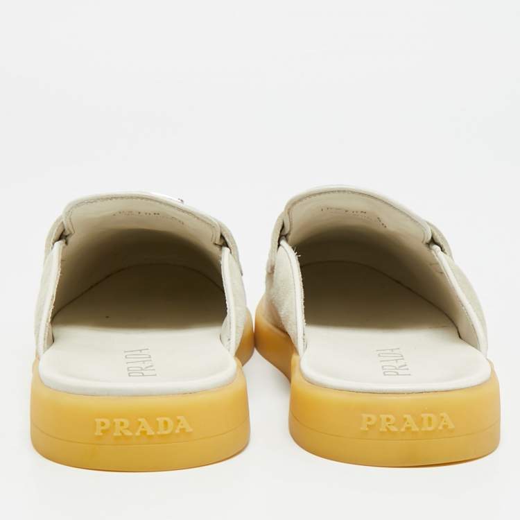 Pre Owned Prada Astral Size 40 Grey Suede Mules