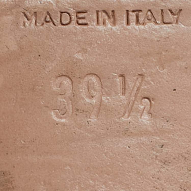 Pre Owned Prada Size 39.5 Black Leather Crisscross Wedge Sandals