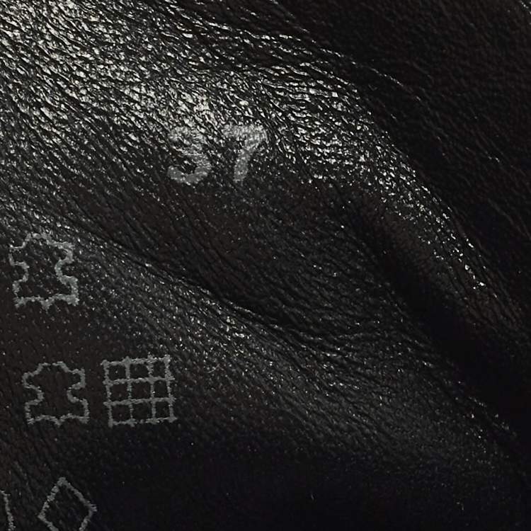 Pre Owned Prada Size 37 Black Leather Wedge Sneakers