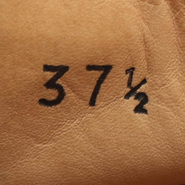 Pre Owned Prada Size 37.5 Orange Leather Scrunch Loafers