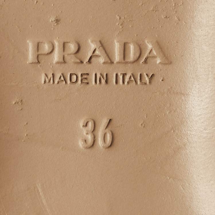 Pre Owned Prada Size 36 Metallic Saffiano Leather Smoking Slippers