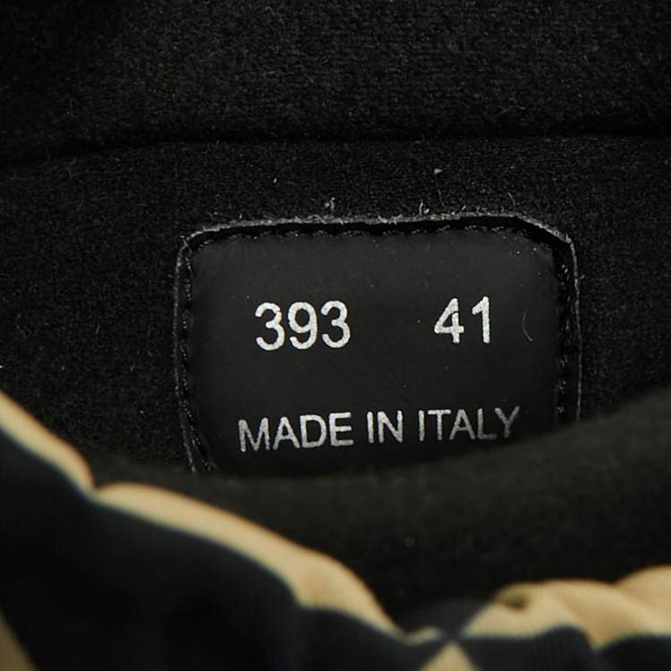 Pre Owned Prada Size 41 Black/Yellow Leather and Nylon Snow Boots