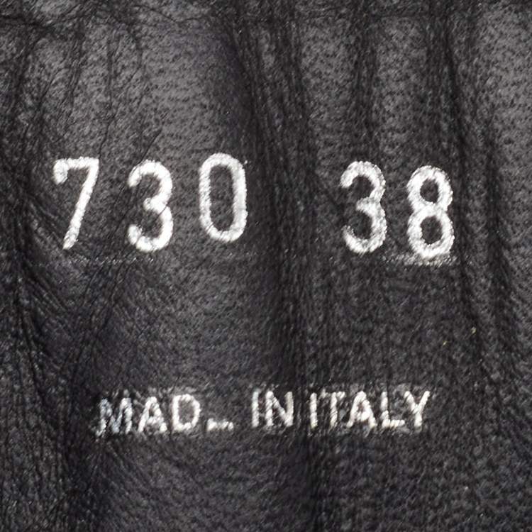 Pre Owned Prada Size 38 Black Leather Lace Up Combat Boots