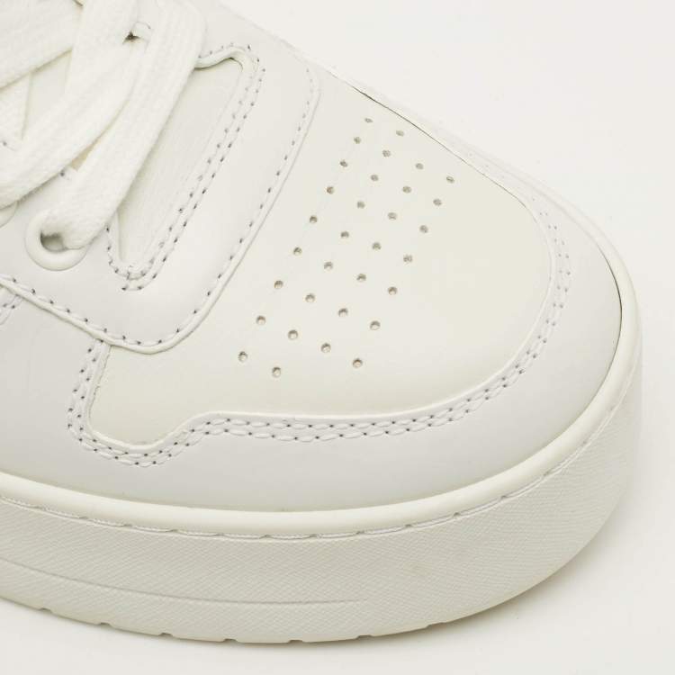 Pre Owned Prada Downtown Size 35 White Leather Bold Platform Low Top Sneakers