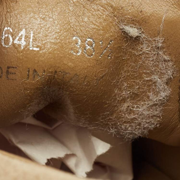 Pre Owned Prada Size 38.5 Beige Suede Platform Slip On Sneakers