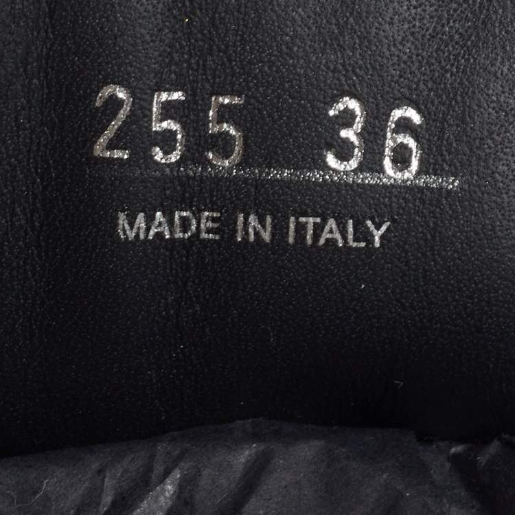 Pre Owned Prada Monolith Size 36 Black Leather And Nylon Ankle Length Boots