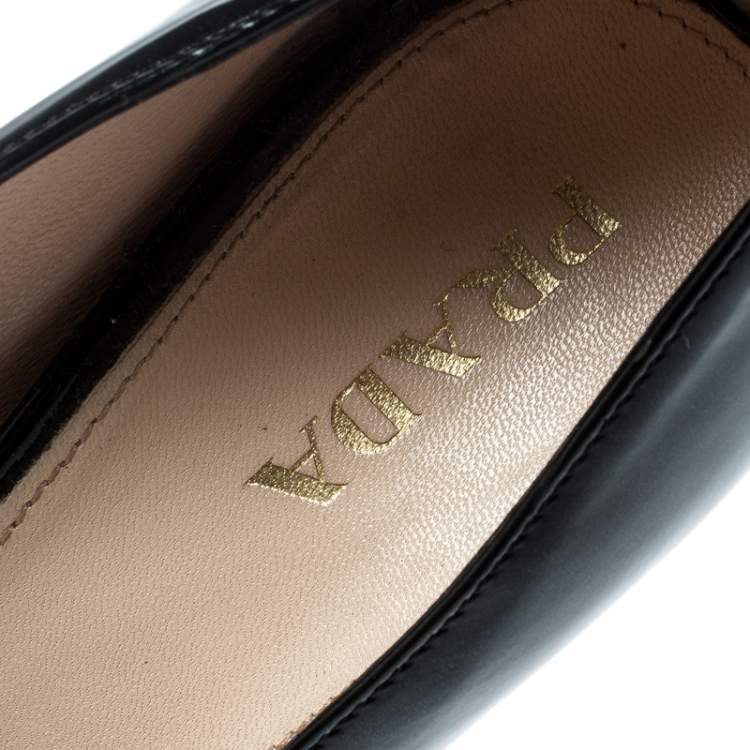 Pre Owned Prada Black Patent Leather Pumps Size 37.5