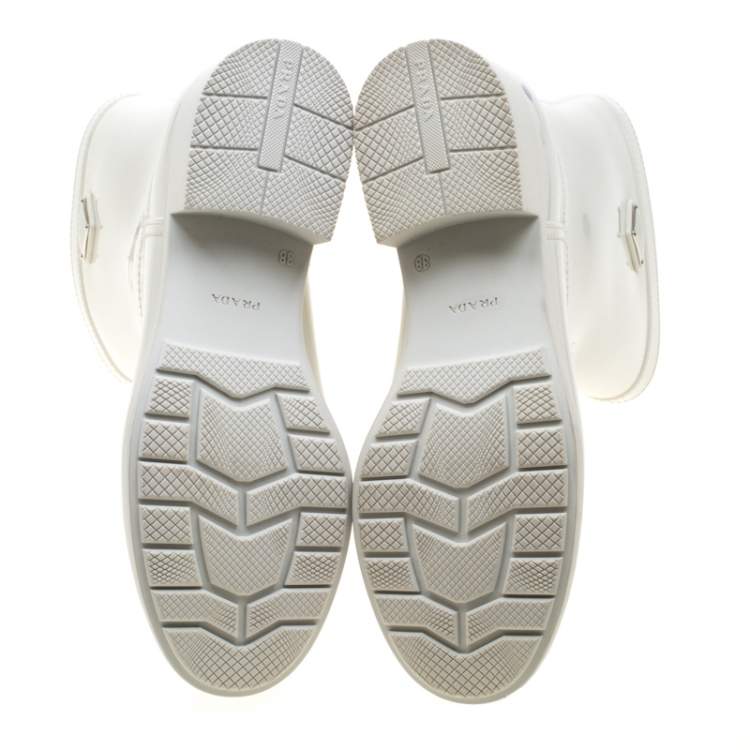 Pre Owned Prada Sport White Rubber Clay Rain Boots Size 38