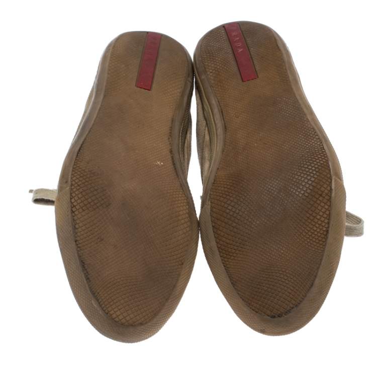 Pre Owned Prada Sport Beige Suede Desert Lace Up Boots Size 43.5