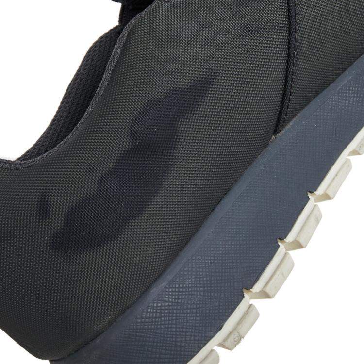 Pre Owned Prada Grey Canvas Crystal Embellished Slip On Sneakers Size 38