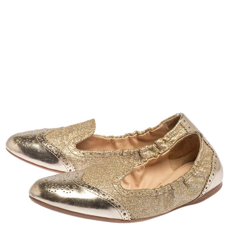 prada glitter ballerina flats