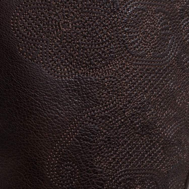 Pre Owned Prada Brown Leather Boots Size 38