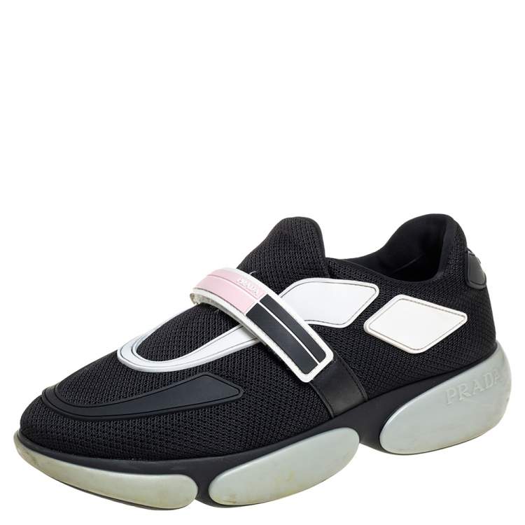 Prada Black Mesh And Leather Velcro Strap Low Top Sneakers Size 36 Prada |  TLC