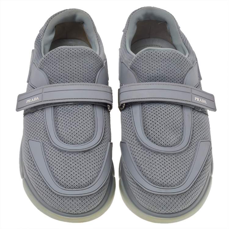 Pre Owned Prada Grey Mesh Cloudbust Low Top Sneakers Size 39.5