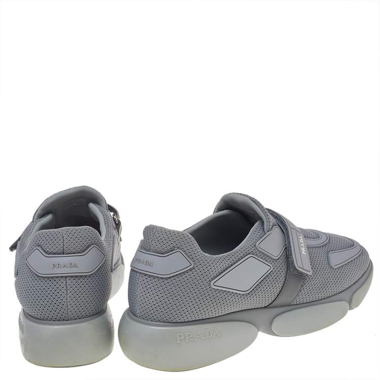 Pre Owned Prada Grey Mesh Cloudbust Low Top Sneakers Size 39.5