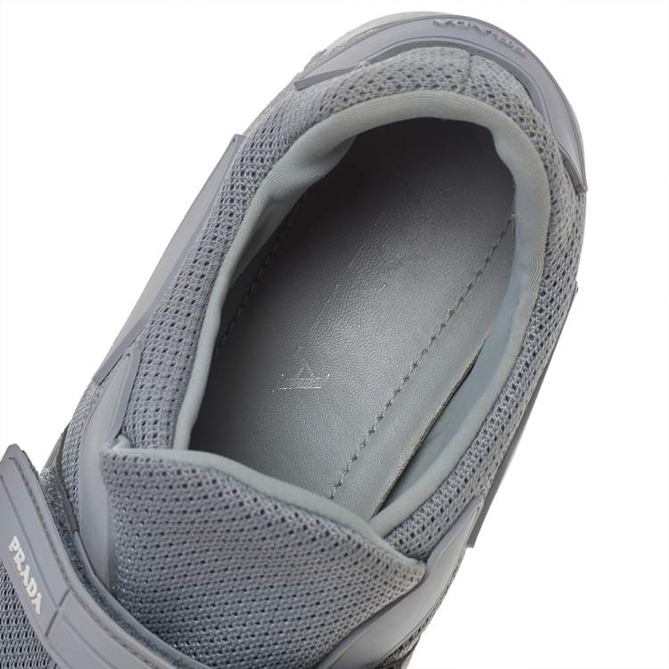 Pre Owned Prada Grey Mesh Cloudbust Low Top Sneakers Size 39.5