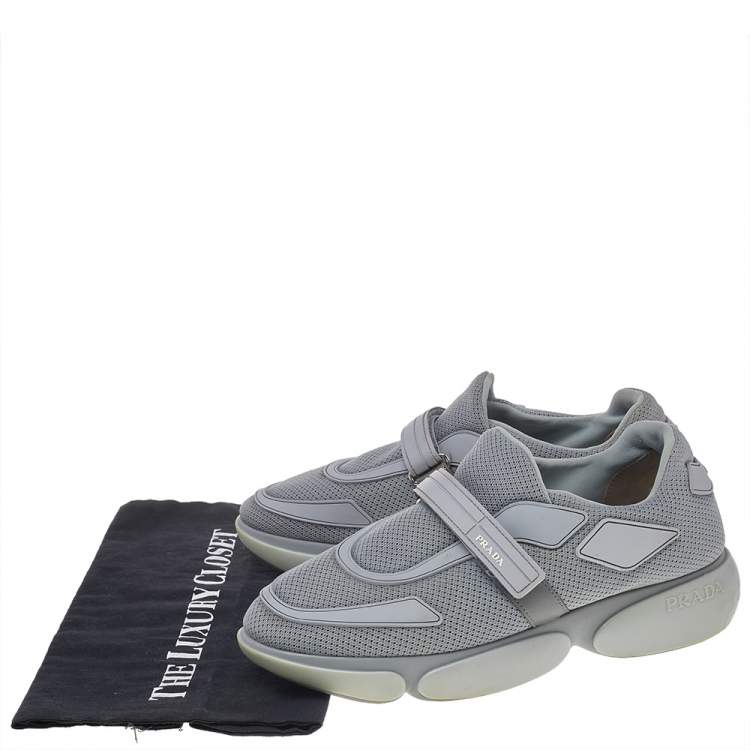 Pre Owned Prada Grey Mesh Cloudbust Low Top Sneakers Size 39.5