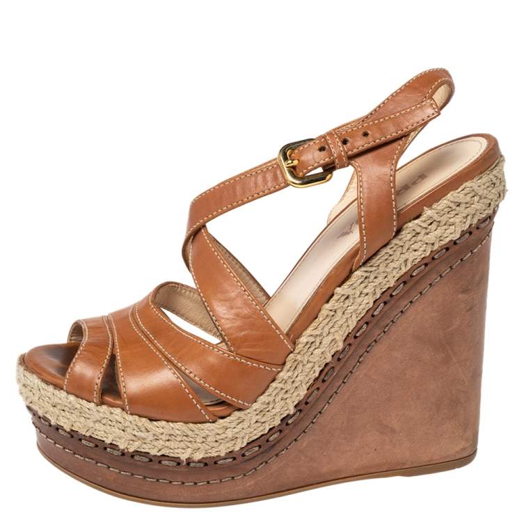 Prada espadrille online wedge