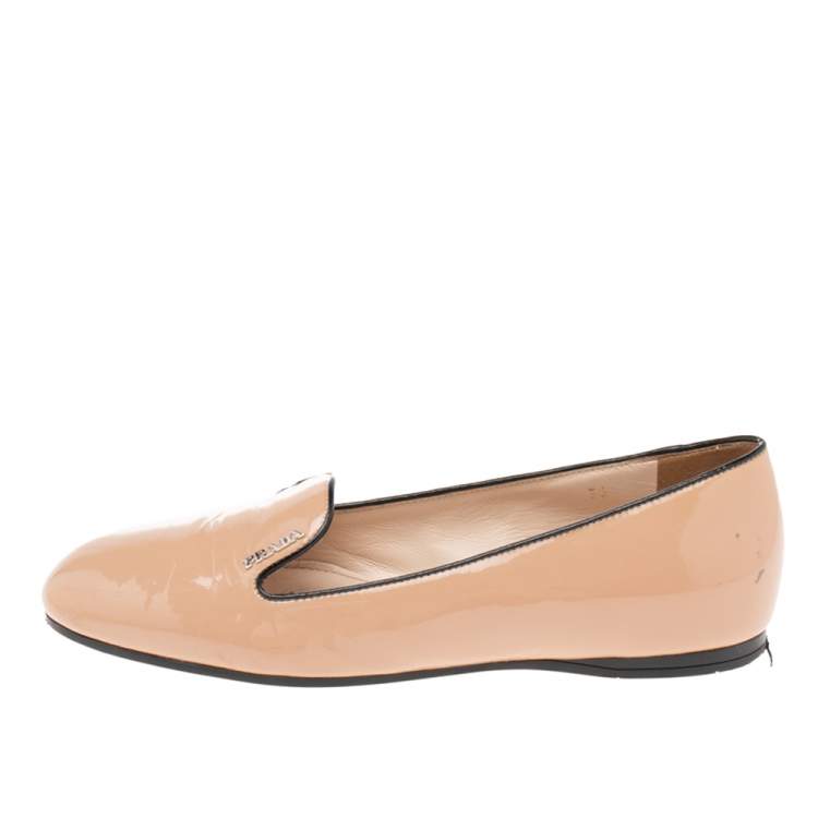 nude prada flats