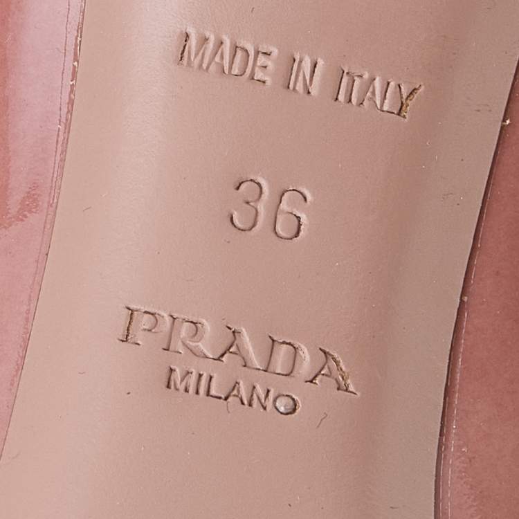 Pre Owned Prada Rose Beige Patent Leather Peep Toe Pumps Size 36