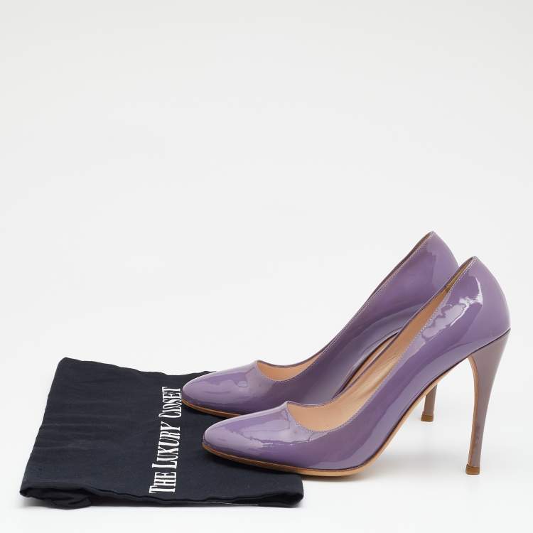 Pre Owned Prada Lilac Patent Leather Pumps Size 38