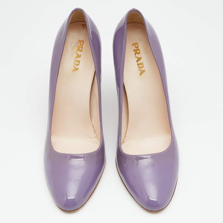 Pre Owned Prada Lilac Patent Leather Pumps Size 38