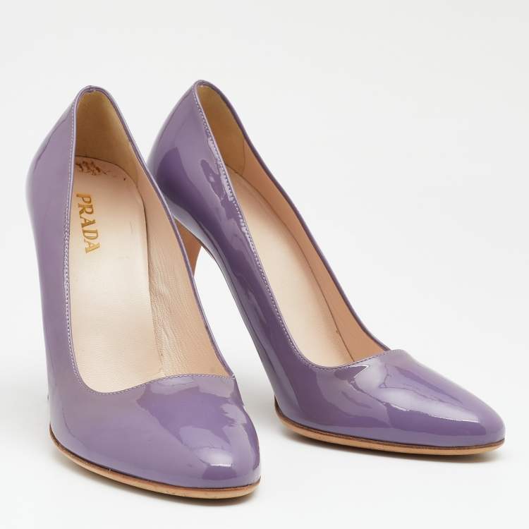 Pre Owned Prada Lilac Patent Leather Pumps Size 38