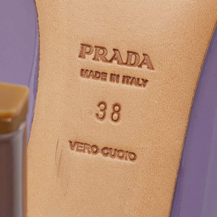 Pre Owned Prada Lilac Patent Leather Pumps Size 38