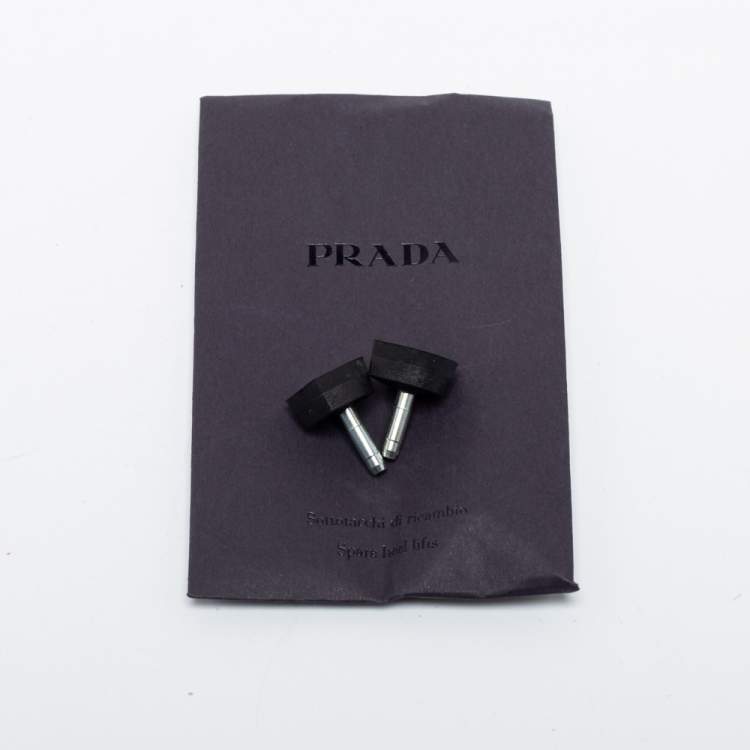 Pre Owned Prada Black Saffiano Patent Leather Peep Toe Mules Size 38.5