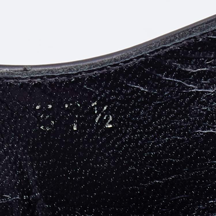 Pre Owned Prada Black Leather Square Toe Slingback Sandals Size 37.5