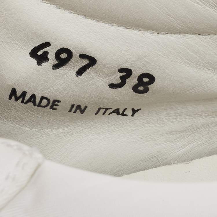 Pre Owned Prada White Canvas Cassetta Lace Up Sneakers Size 38