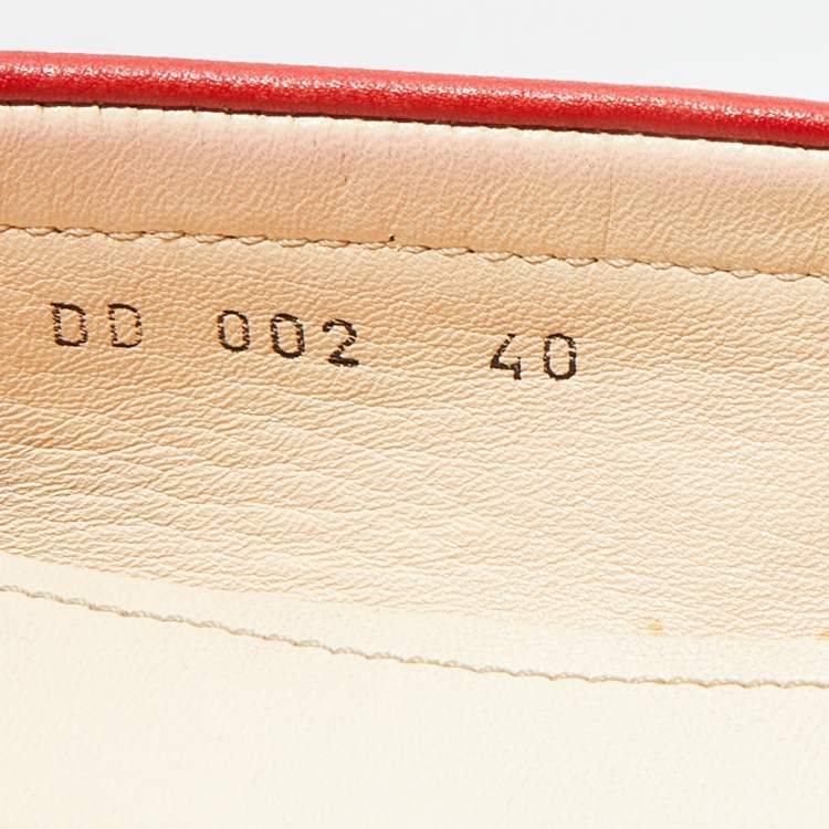 Pre Owned Prada Red Leather Penny Slip On Loafers Size 40