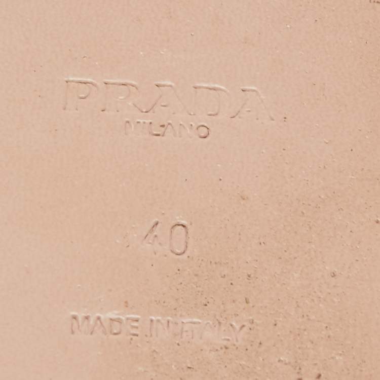 Pre Owned Prada Red Fur Crystal Embellished Flat Slides Size 40