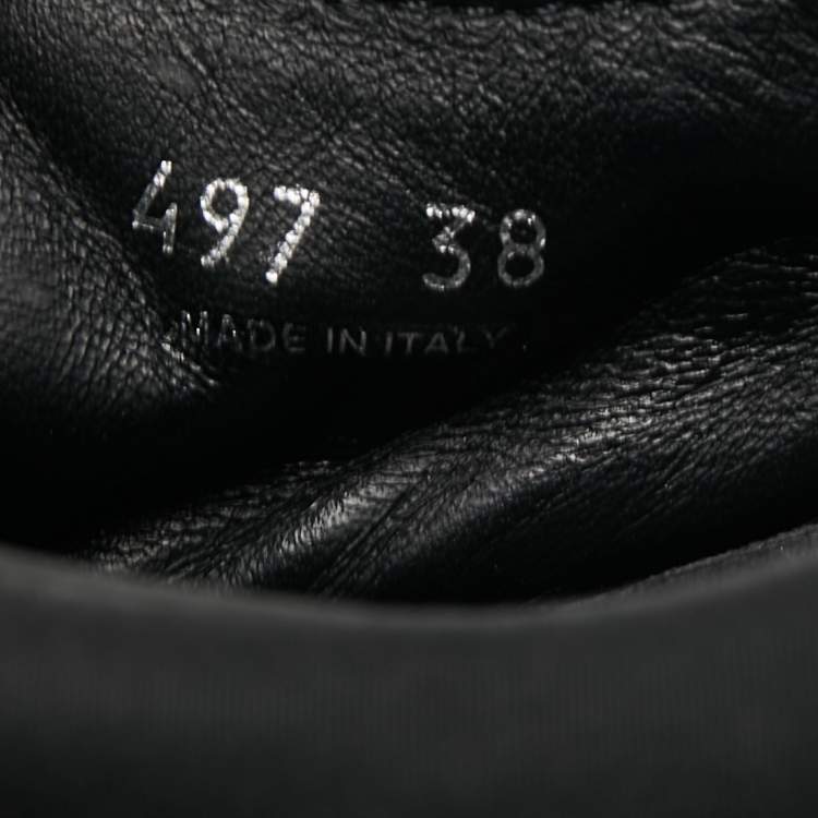 Pre Owned Prada Black Nylon Lug Sole Platform Low Top Sneakers Size 38