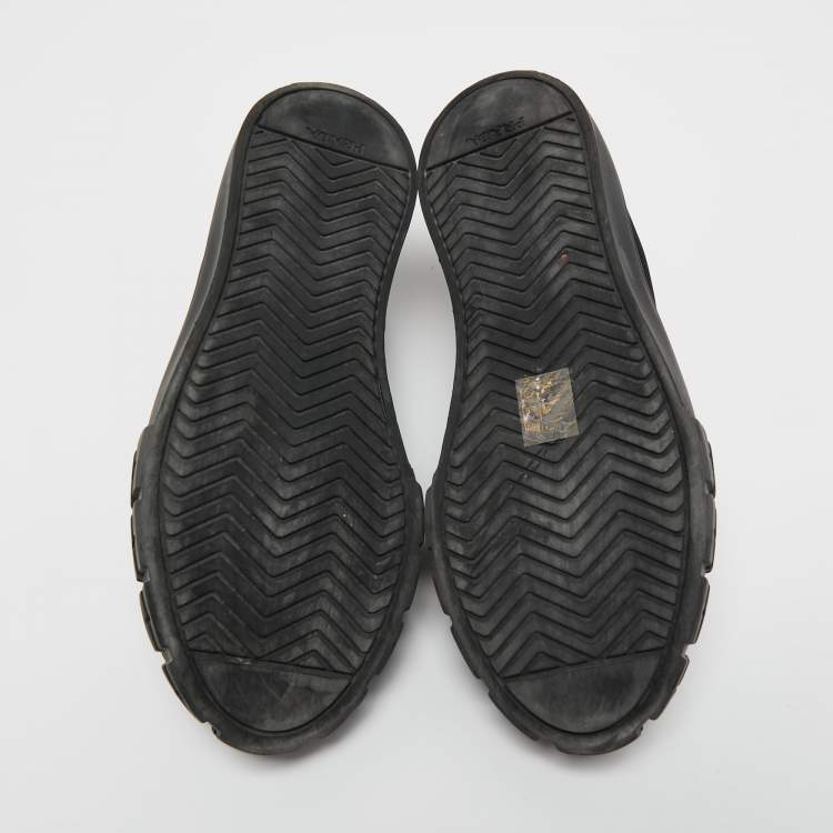 Pre Owned Prada Black Nylon Lug Sole Platform Low Top Sneakers Size 38