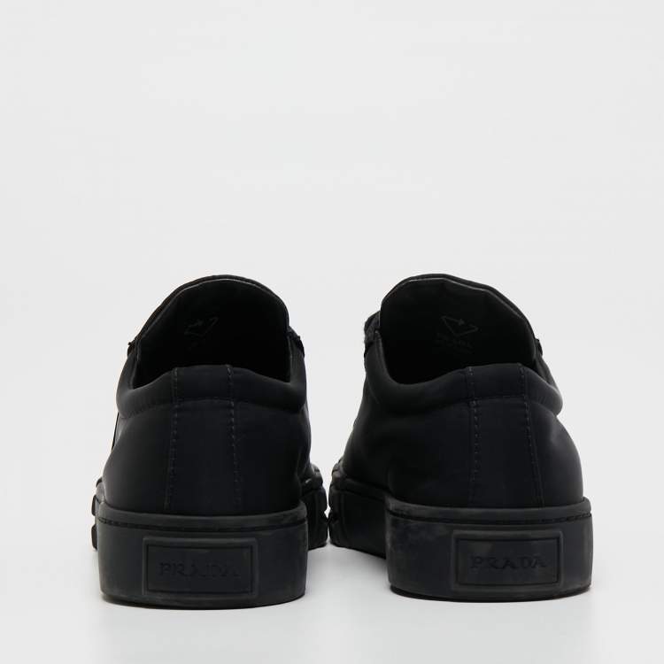 Pre Owned Prada Black Nylon Lug Sole Platform Low Top Sneakers Size 38