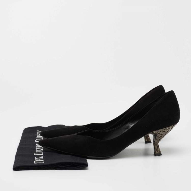 Pre Owned Prada Black Suede Pointed Toe Pumps Size 41