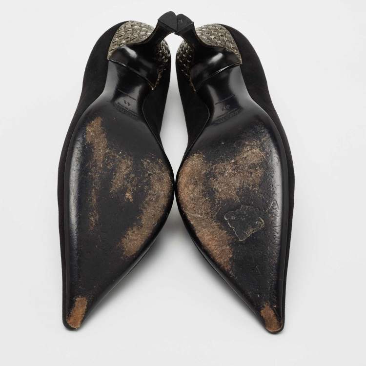 Pre Owned Prada Black Suede Pointed Toe Pumps Size 41