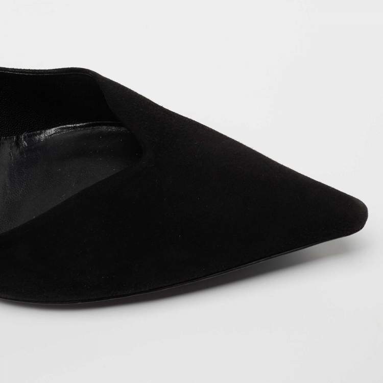 Pre Owned Prada Black Suede Pointed Toe Pumps Size 41