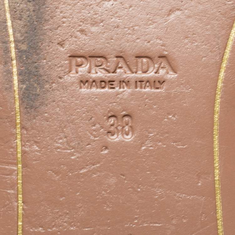 Pre Owned Prada Red Croc Embossed Leather Slides Size 38