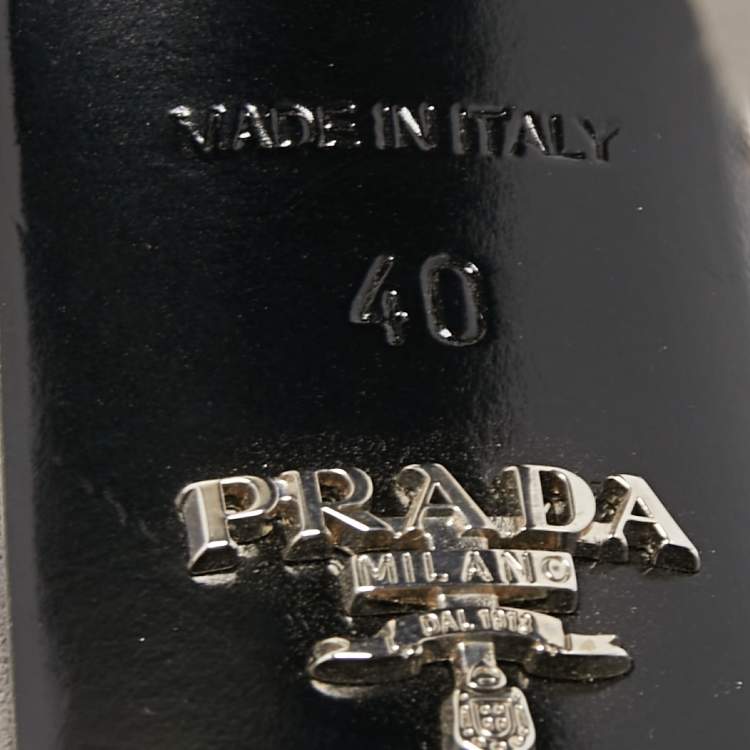 Pre Owned Prada Grey Suede and Leather Ankle Strap Platform Sandals Size 40