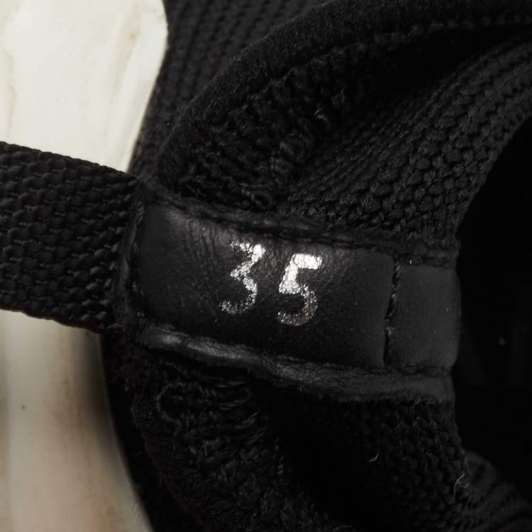 Pre Owned Prada Black XY Logo Knit Fabric Sock Sneakers Size 35