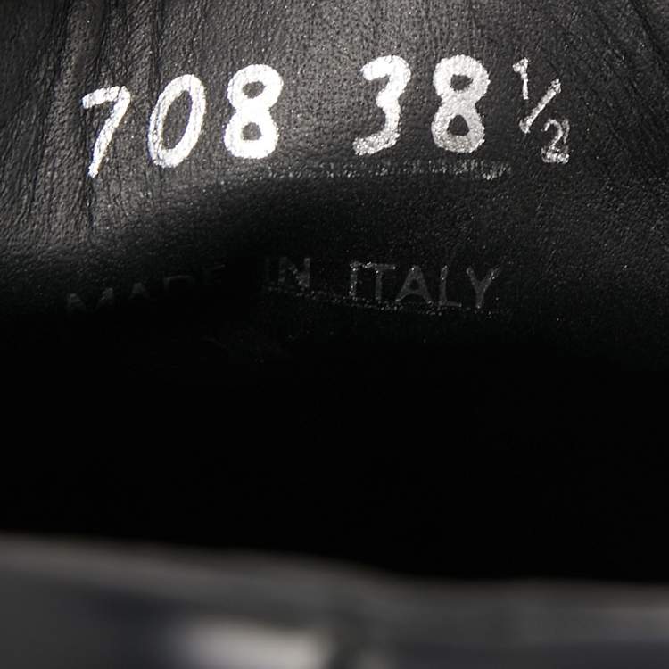 Pre Owned Prada Black Leather Monolith Platform Derby Size 38.5