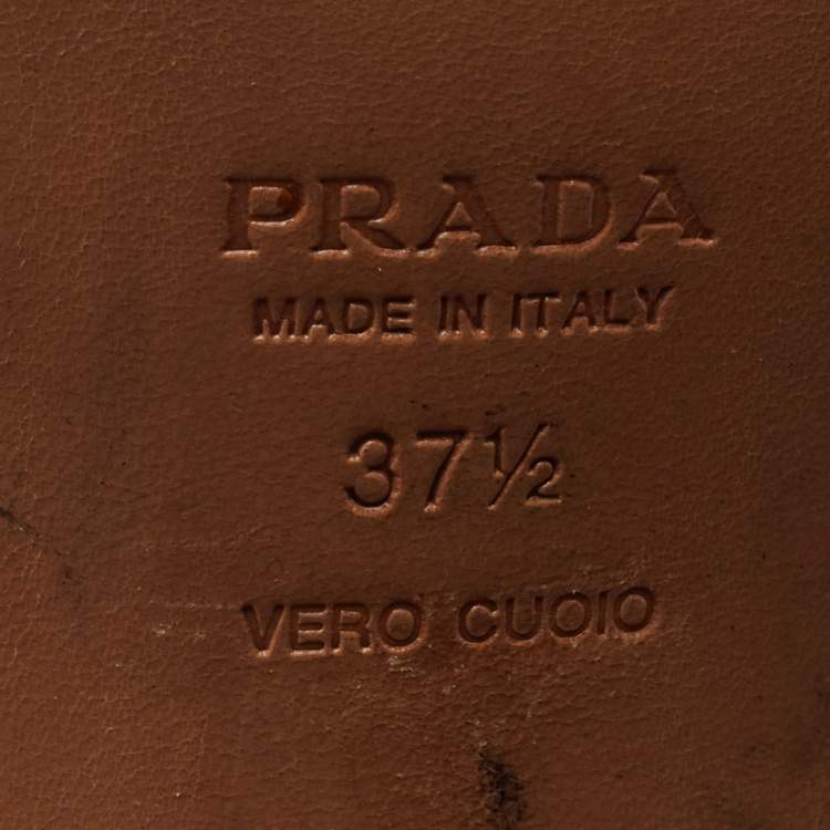 Pre Owned Prada Black Satin Ankle Strap Sandals Size 37.5